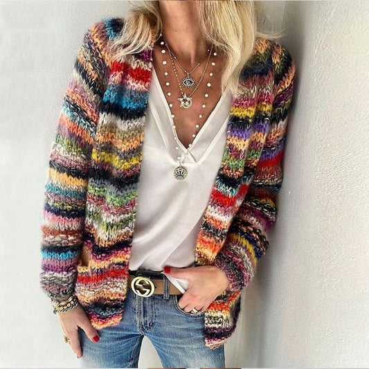 Elsie™ | Striped Organic Knit Cardigan